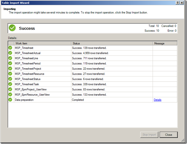 Importing into PowerPivot