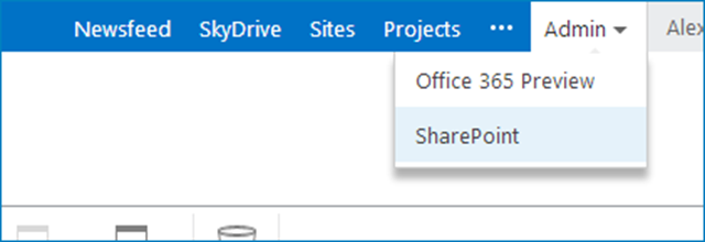 SharePoint menu