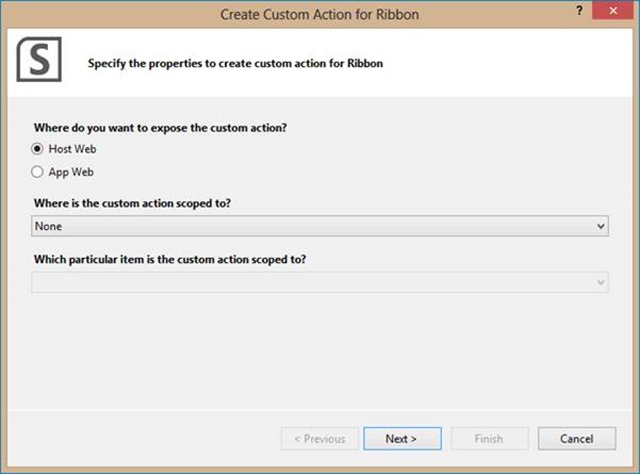 Create Custom Action for Ribbon