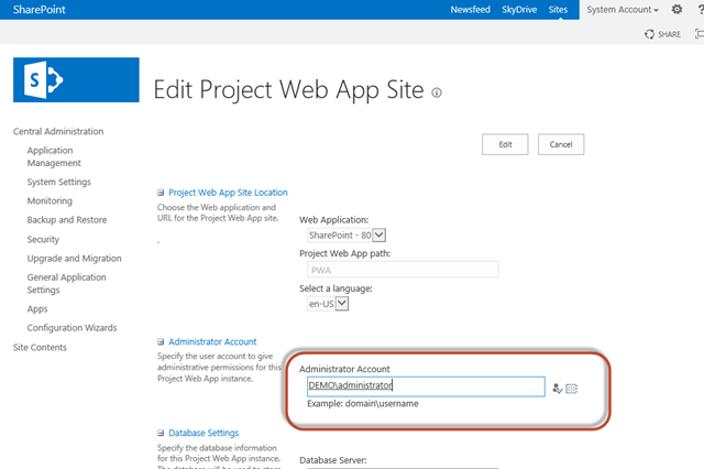 Edit Project Web App