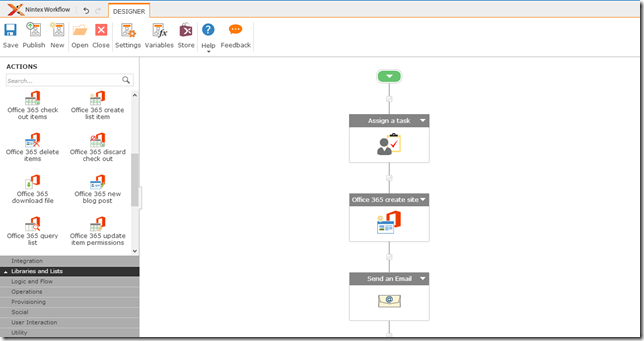 Nintex Workflow for Office 365 - Workflow Designer