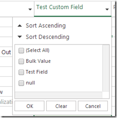 Bulk Edit - Filter and sort fields