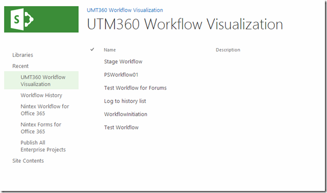 UMT360 Workflow Visualization - Choose Workflow