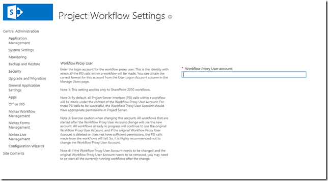 Configure the Workflow Proxy Account