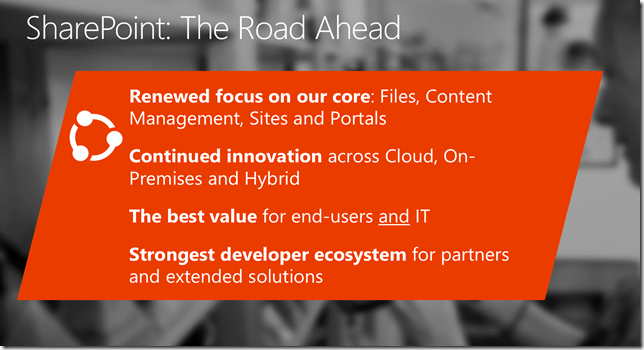 SharePoint 2016 Roadmap Investment Areas